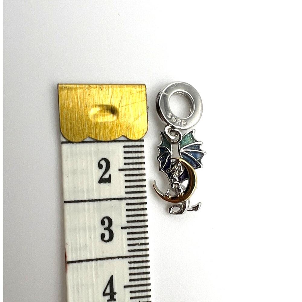 New Dragon & Crescent Moon Charm for European Bracelet - Picture 4 of 4